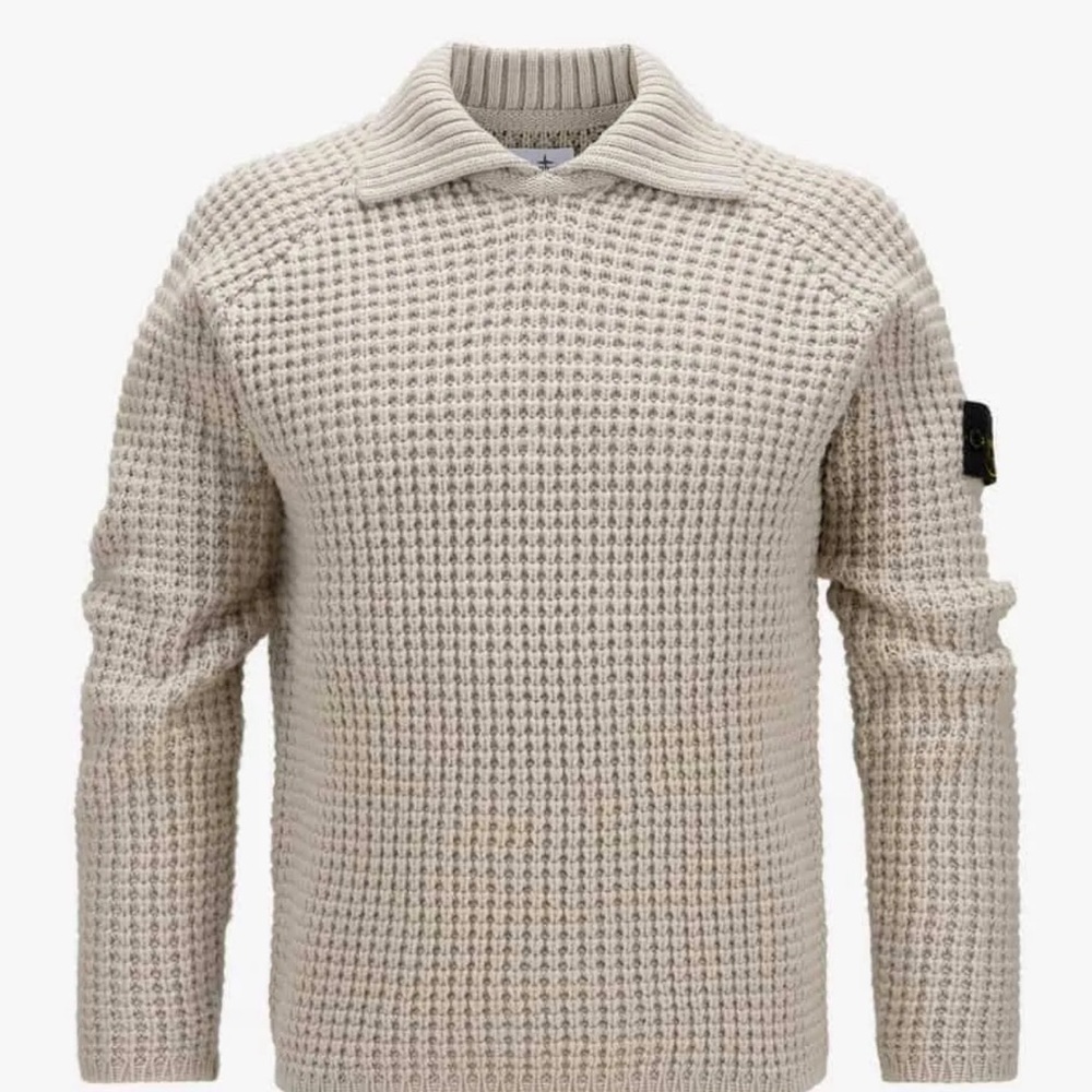 Stone Island 100% Authentic Knotted Rib Stitch Virgin Wool Sweater  size L